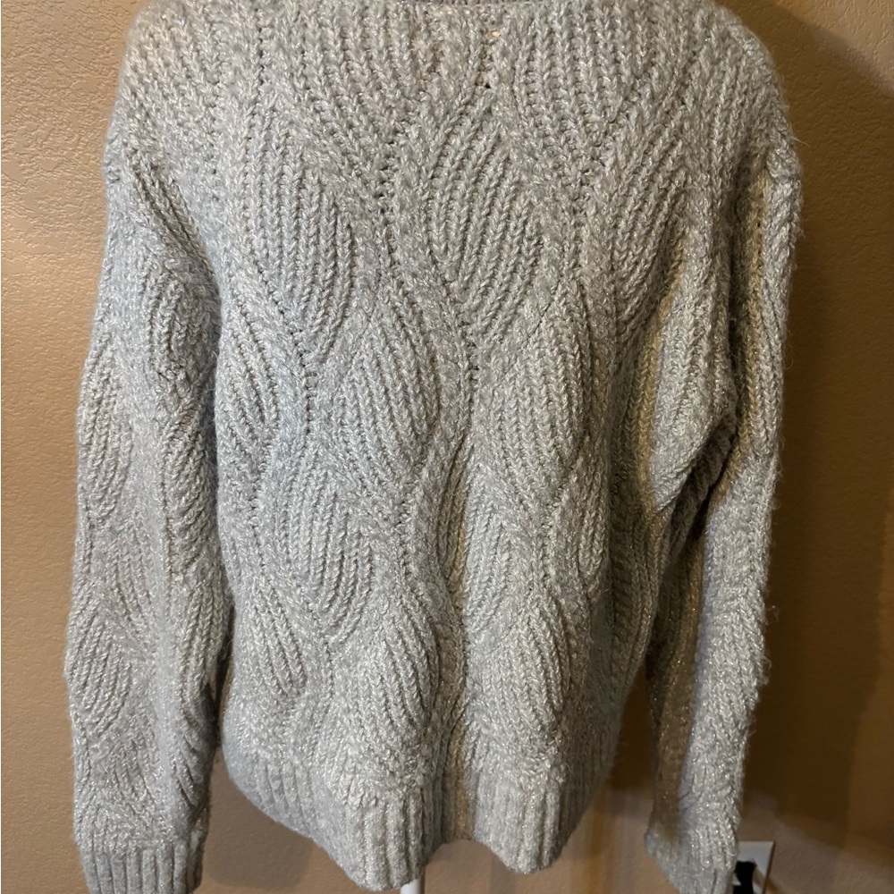 Universal Thread Cardigan Medium Silver Gray Lure… - image 5